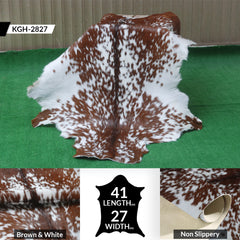 Dark Brown Rug - Soft, Durable, and Eco-Friendly - Handmade Pure Goat Skin Floor Rug - Non-Slip Suede Back