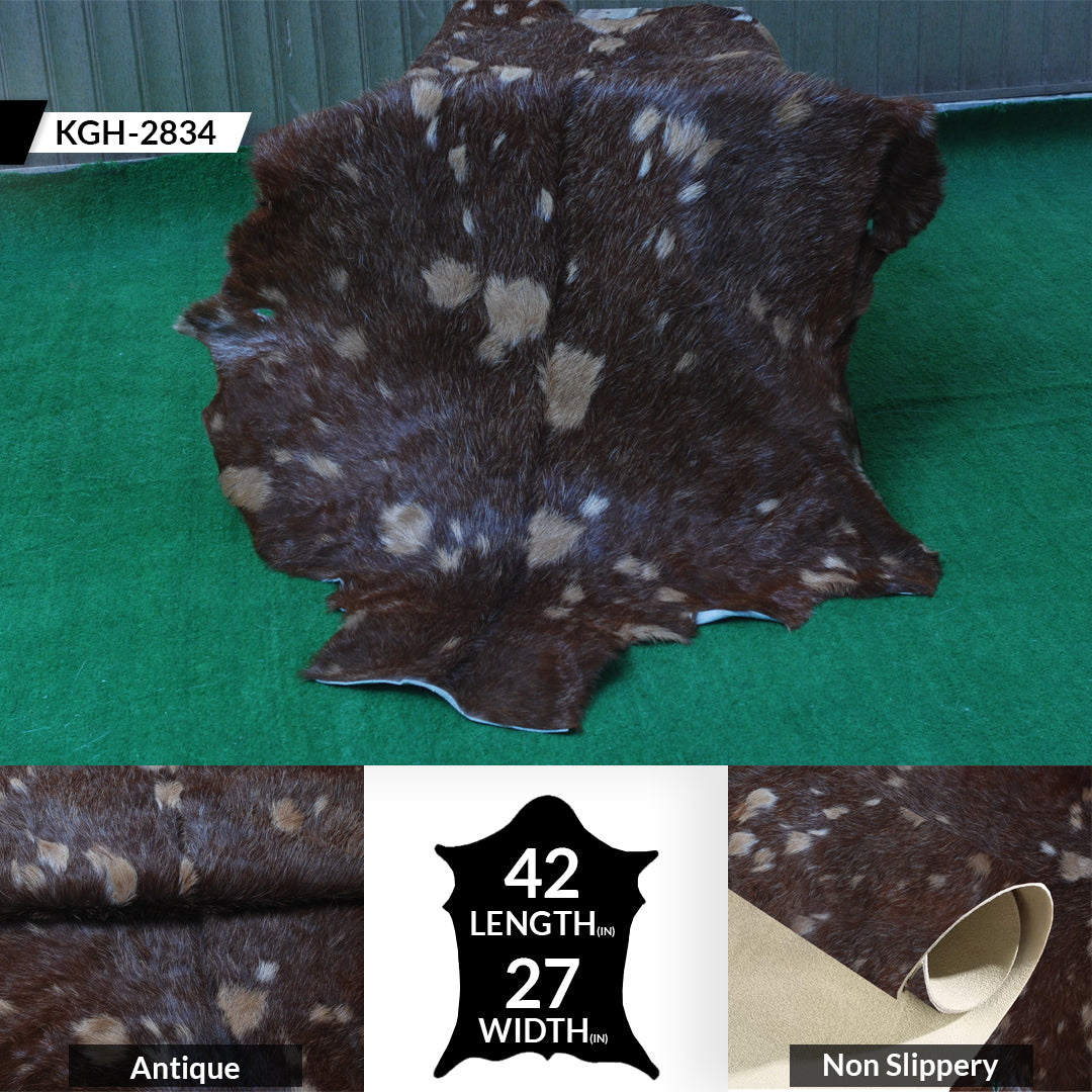 Luxurious Multicolor Goat Skin Rug - Handmade 100% Pure Goat Skin Floor Rug, Unique Colour Variations, Soft & Durable, Eco-Friendly - Celestial Leather Limited