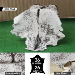 Goat Skin Rug, Black and white Handpicked for Quality, Unique Piece for Sale, Fast UK Delivery