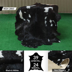 Goat Skin Rug, Black and white Handpicked for Quality, Unique Piece for Sale, Fast UK Delivery