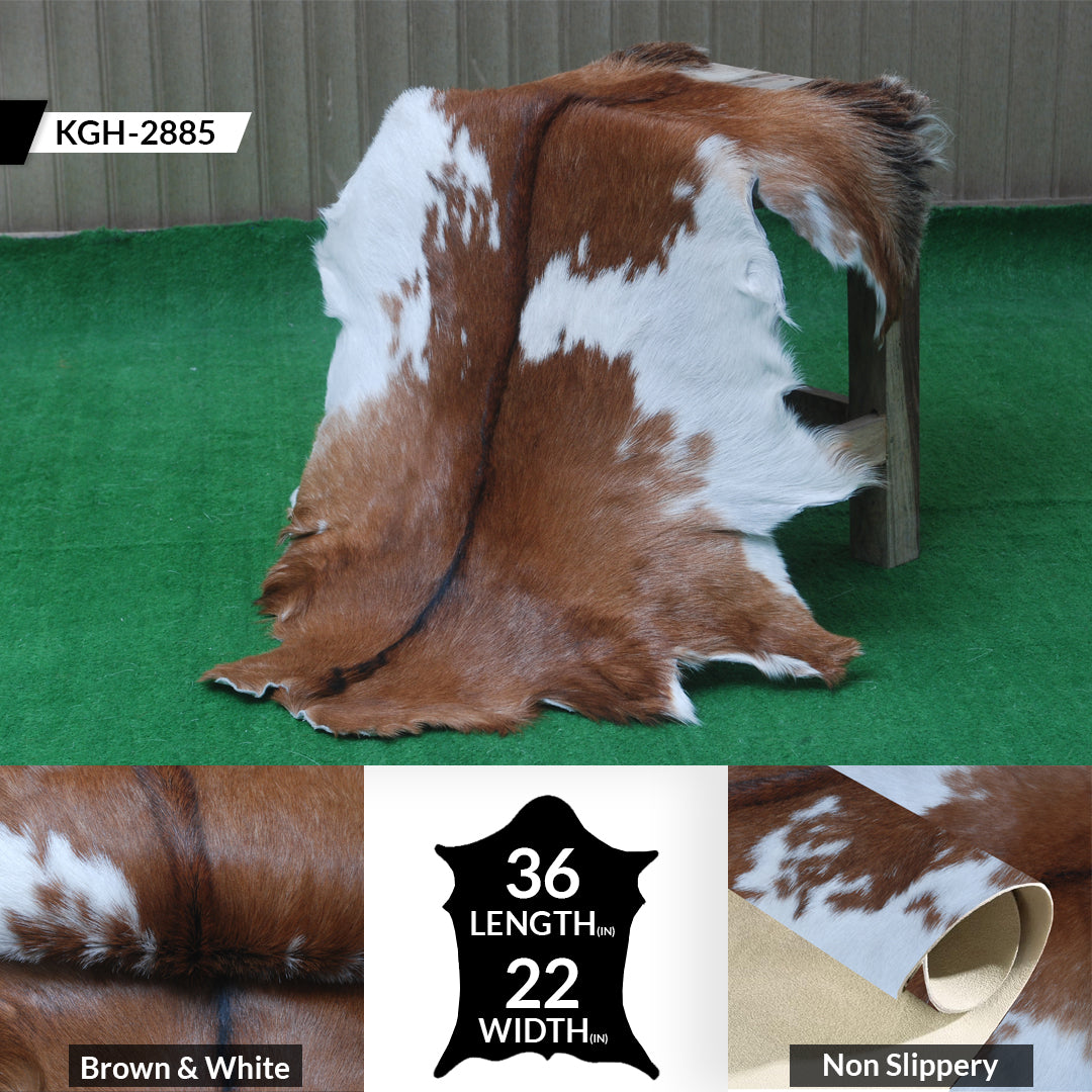 Handcrafted Dark Brown Goat Skin Rug – Authentic Elegance for Your Home