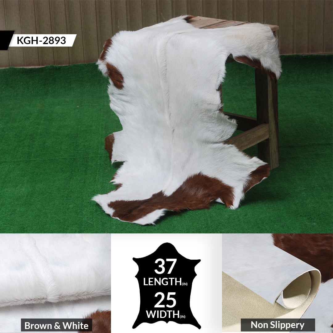 Handcrafted Dark Brown Goat Skin Rug – Authentic Elegance for Your Home