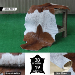 Dark Brown Rug - Soft, Durable, and Eco-Friendly - Handmade Pure Goat Skin Floor Rug - Non-Slip Suede Back