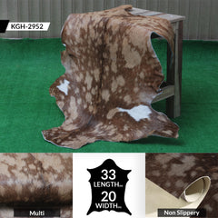 Goat Skin Rug: Tri-Color genuine Goat hide rug