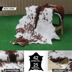 Dark Brown Rug - Soft, Durable, and Eco-Friendly - Handmade Pure Goat Skin Floor Rug - Non-Slip Suede Back