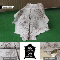 Luxurious Dark Brown Goat Skin Rug - Genuine Hair-On Leather for Elegant Décor