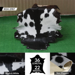 Natural Black and White Goat Hide Rug - Luxurious and Stylish Floor Accent