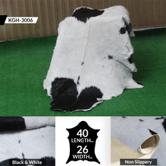 Hair-On Goat Skin Rug - Black and White Design for Unique Living Spaces