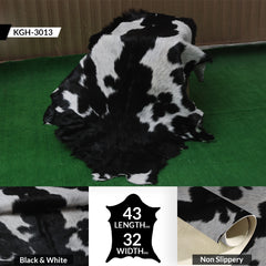 Natural Black and White Goat Hide Rug - Luxurious and Stylish Floor Accent
