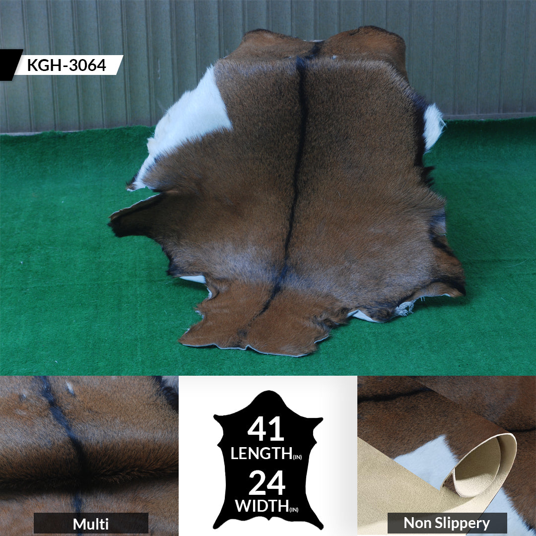 Premium Dark Brown Goat Skin Rug - Durable and Stylish Accent for Any Room