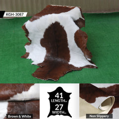 Elegant Dark Brown Goat Skin Rug - Natural Hair-On Accent for Floors or Walls