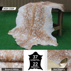 Natural Brown and White Goat Hide Rug - Luxurious Accent for Modern Homes