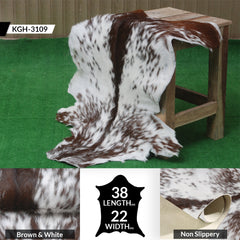 Handcrafted Tri-Color Goat Skin Rug - Soft and Durable for Elegant Interiors