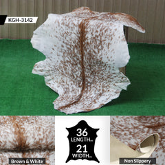 Authentic Hair-On Goat Skin Rug - Brown and White Pattern for Stylish Interiors