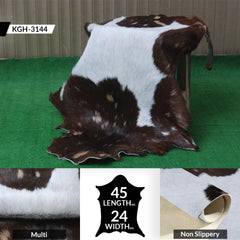 Decorative Brown and White Goat Hide Rug - Perfect for Floor or Wall Accents