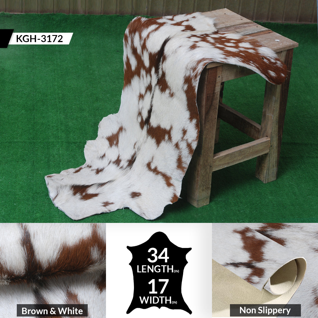 Stylish Dark Brown Goat Hide Rug - Perfect Accent for Contemporary Homes
