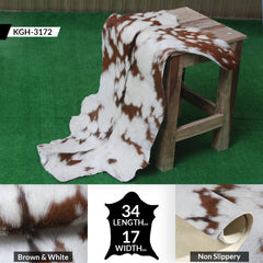Stylish Dark Brown Goat Hide Rug - Perfect Accent for Contemporary Homes