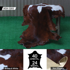 Luxurious Dark brown & White Goat Skin Rug Hide Floor Decoration - Celestial Leather Limited