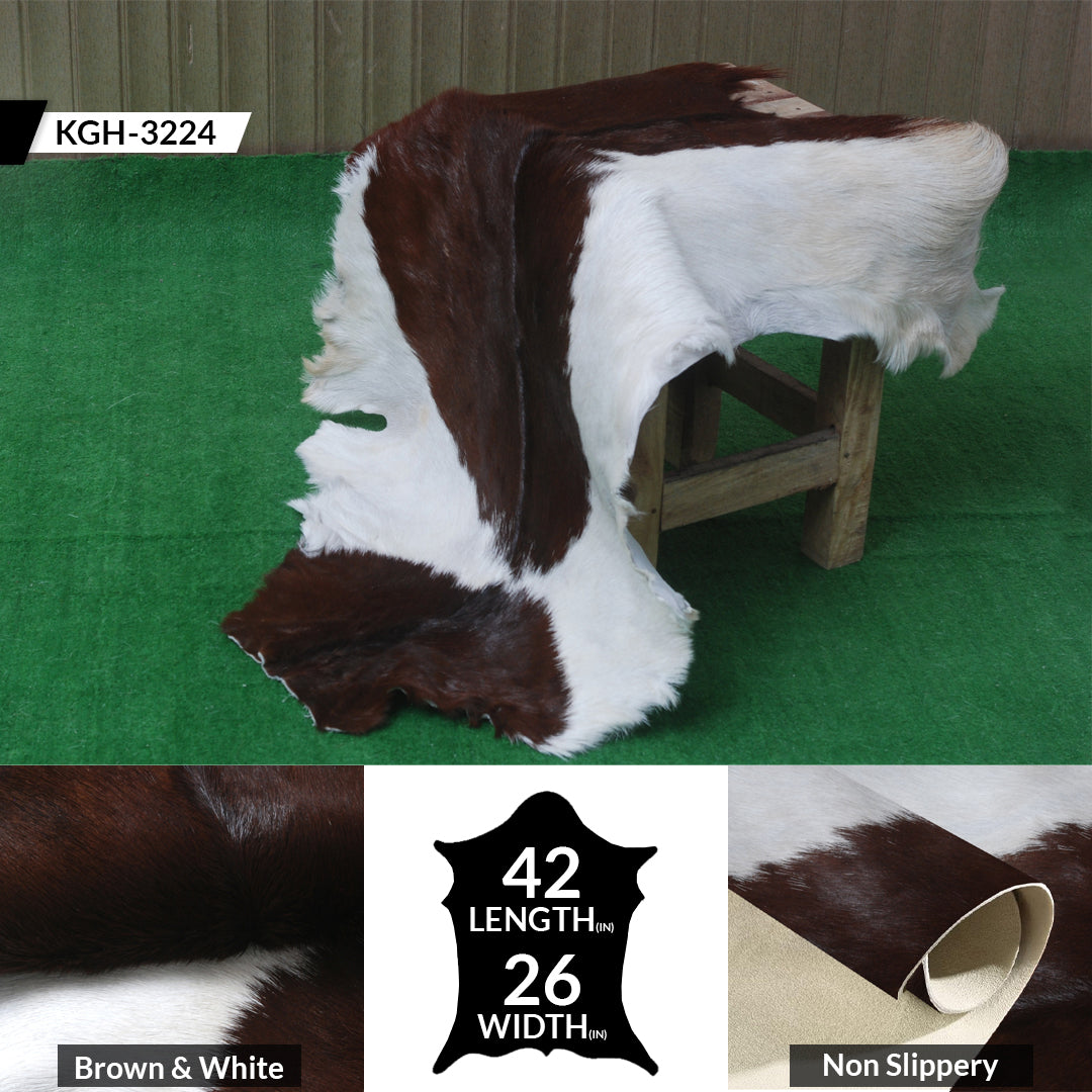 Stylish Dark Brown Goat Hide Rug - Perfect Accent for Contemporary Homes