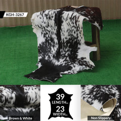 Decorative Black and White Goat Skin Rug - Genuine Leather for Sophisticated Spaces