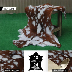 Natural Hair-On Dark Brown Goat Skin Rug - Elegant and Durable for Any Room