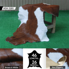 Handcrafted Dark Brown Goat Skin Rug - Genuine Leather for Luxurious Décor