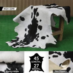 Stylish Black and White Goat Hide Rug - Unique Natural Pattern for Modern Homes