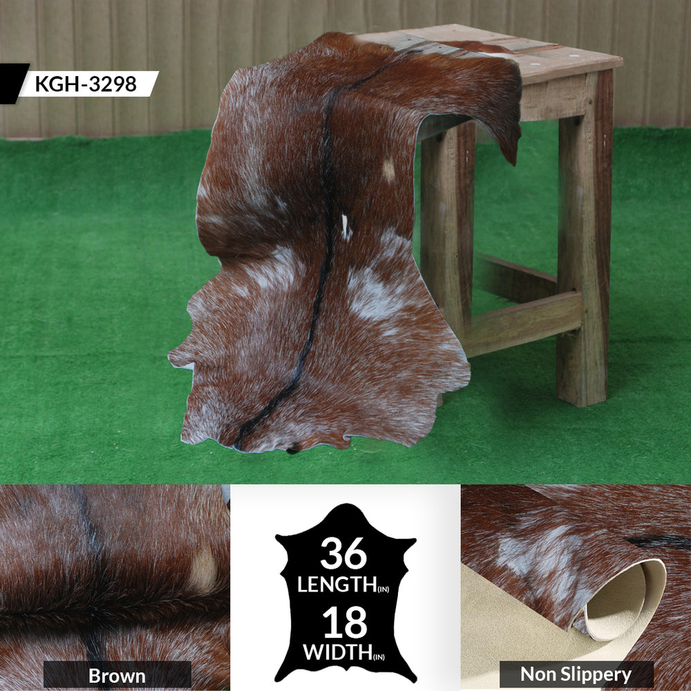 Luxury Brown & White Goat Hide Rug | Handcrafted Premium Goat Skin Rug | Eco-Friendly - Sustainable | Hypoallergenic - Non-Shedding - Celestial Leather Limited