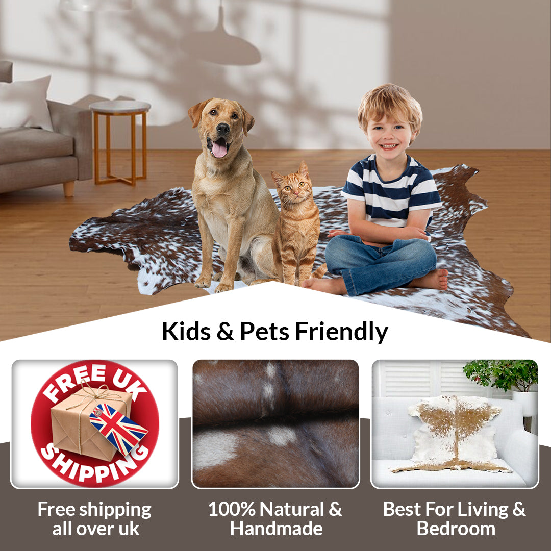 Handcrafted Dark Brown Goat Skin Rug – Authentic Elegance for Your Home