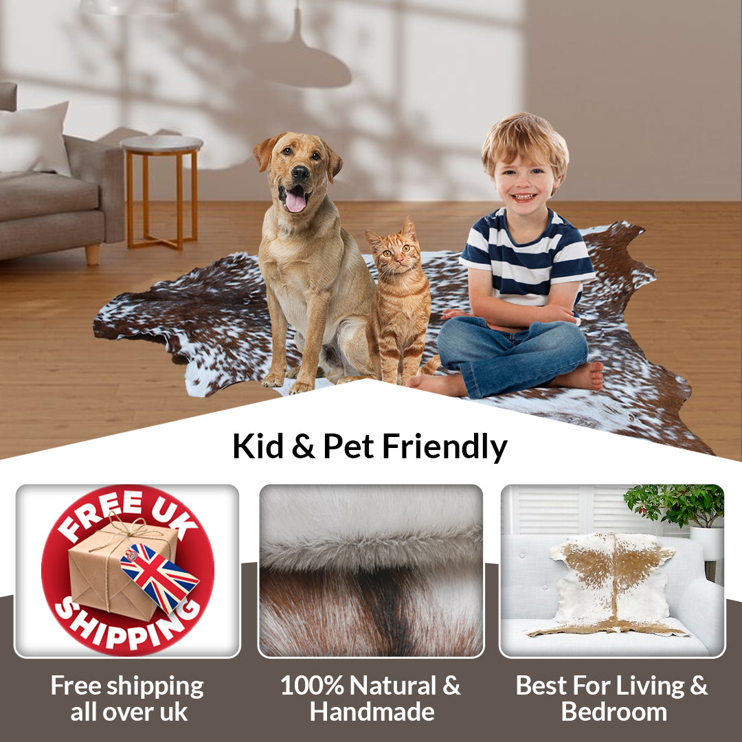 Premium Dark Brown Goat Skin Rug - Rustic Charm for Modern and Classic Interiors