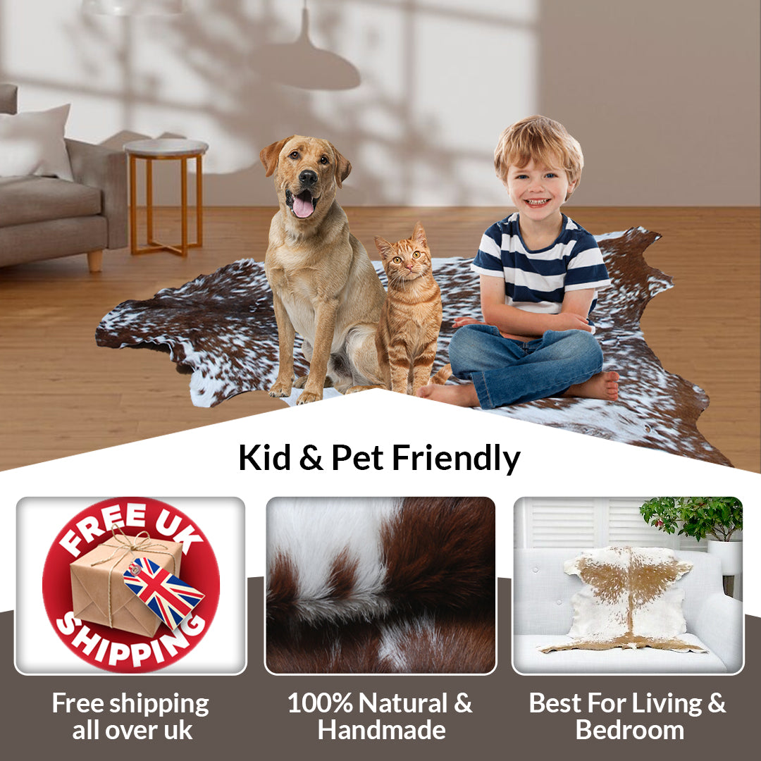 Premium Dark Brown Goat Skin Rug - Rustic Charm for Modern and Classic Interiors