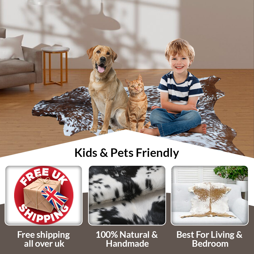 Serene Grey & White Goat Skin Rug - Natural Animal Hide Floor Decor with Suede Back - Sustainable, Eco-Friendly, and Hypoallergenic