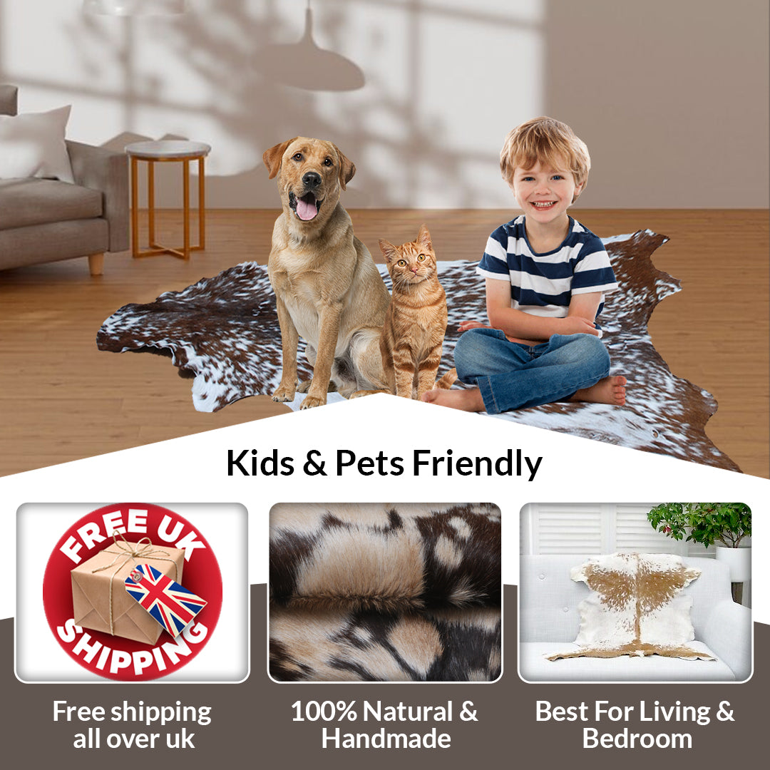 Luxurious Multicolour Goat Skin Rug - Handmade, Soft & Hypoallergenic Floor Rug - Unique Eco-Friendly Home Decor