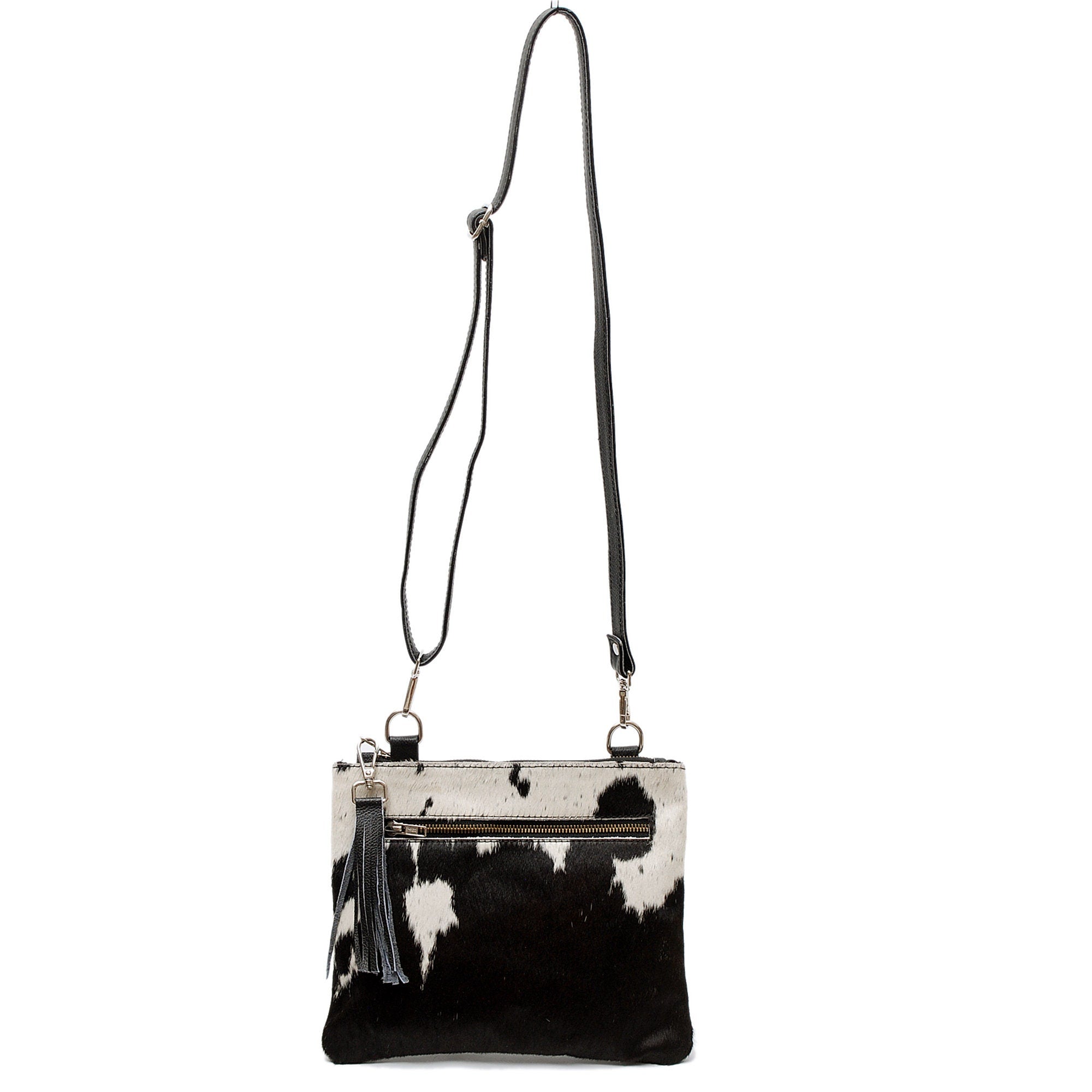 Luxurious Vegan Leather Handbag with Adjustable Strap and Gold Hardware - Unique Cowhide Design - Handcrafted Cross Body Bag for Women - Celestial Leather Limited