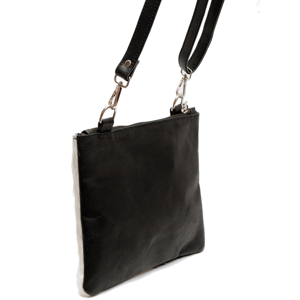 Luxurious Vegan Leather Handbag with Adjustable Strap and Gold Hardware - Unique Cowhide Design - Handcrafted Cross Body Bag for Women - Celestial Leather Limited