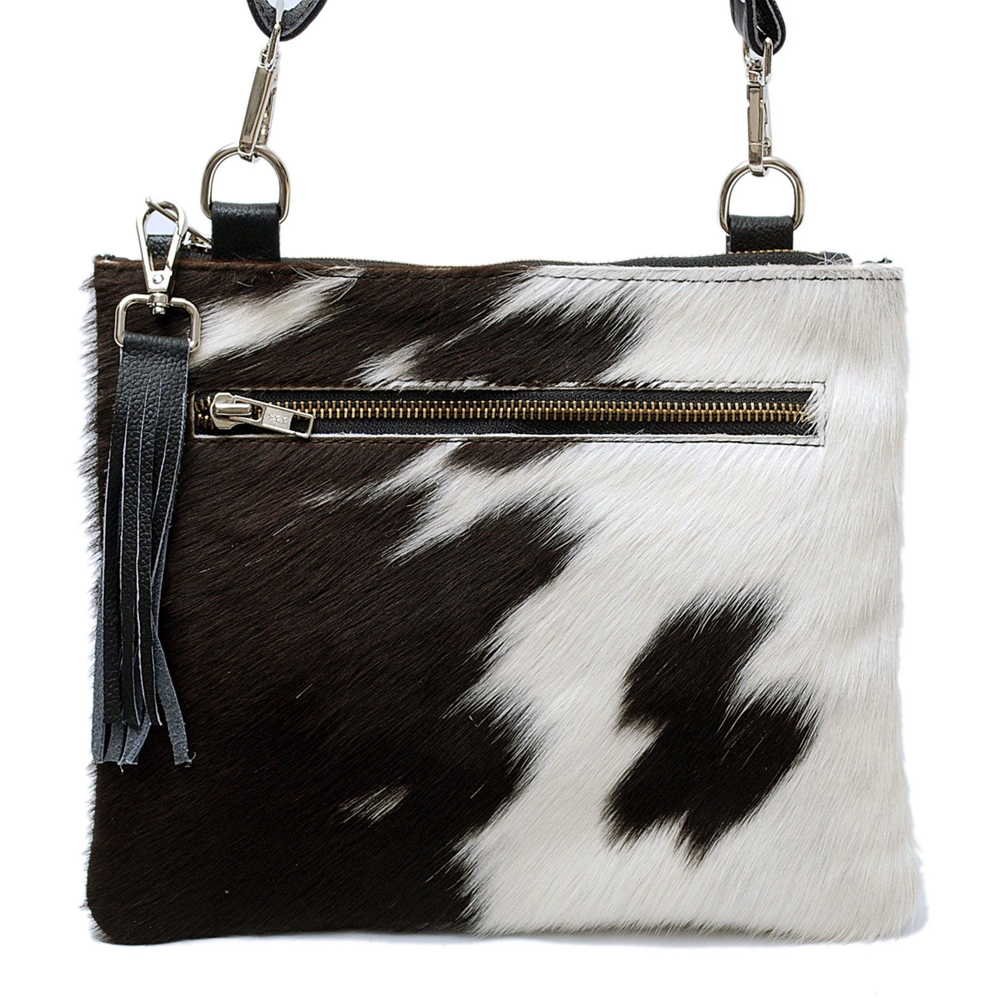 Gorgeous Multi-Colour Vegan Leather Handbag with Celestial Hair on Hide Leather - Unique & Handcrafted Design with Gold Hardware - Celestial Leather Limited