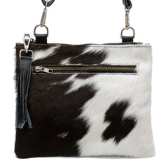 Gorgeous Multi-Colour Vegan Leather Handbag with Celestial Hair on Hide Leather - Unique & Handcrafted Design with Gold Hardware - Celestial Leather Limited