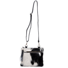 Elegant Vegan Leather Handbag with Adjustable Strap and Gold Hardware - Unique Cowhide Design - Perfect Gift for Her - Celestial Leather Limited