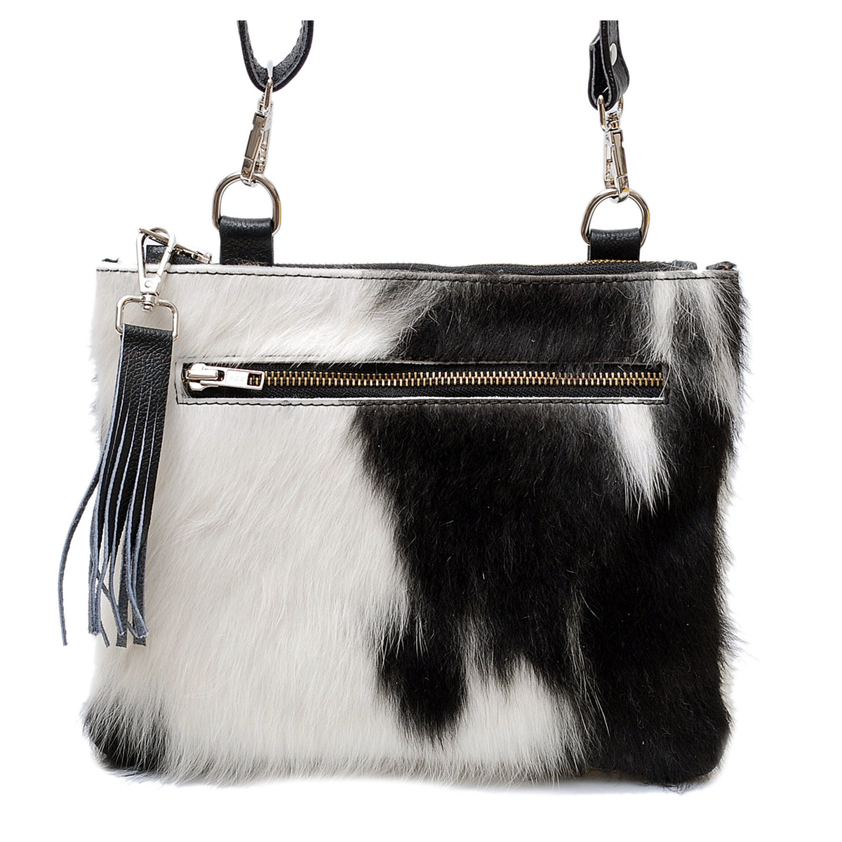 Elegant Vegan Leather Handbag with Adjustable Strap and Gold Hardware - Unique Cowhide Design - Perfect Gift for Her - Celestial Leather Limited