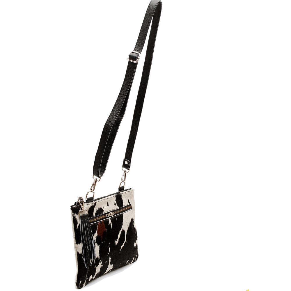 Luxurious Custom Vegan Leather Handbag with Gold Hardware - Unique Cowhide Markings, Adjustable Strap, Distressed Design - Perfect Gift for - Celestial Leather Limited