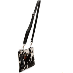 Luxurious Custom Vegan Leather Handbag with Gold Hardware - Unique Cowhide Markings, Adjustable Strap, Distressed Design - Perfect Gift for - Celestial Leather Limited