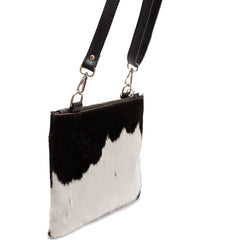 Luxurious Handcrafted Vegan Leather Handbag with Adjustable Strap and Gold Hardware - Unique Cowhide Design for a Stylish Evening Look - Celestial Leather Limited