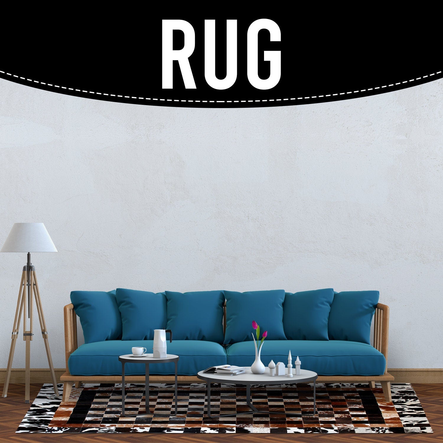 Luxurious Handmade Cowhide Patchwork Rug with Unique Design - Genuine Leather Area Rug for Home Décor & More