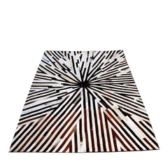 Luxurious Handmade Cowhide Patchwork Rug with Zig Zag Stitching - Unique Home Decor Accent - Custom Orders Available