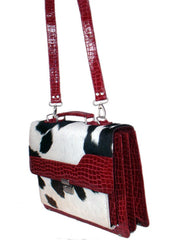 Luxury Vintage Cowhide Leather Shoulder Bag, Handmade Hair On Cowhide Handbag, Colourful Cowhide Purse, Unique Structured Design