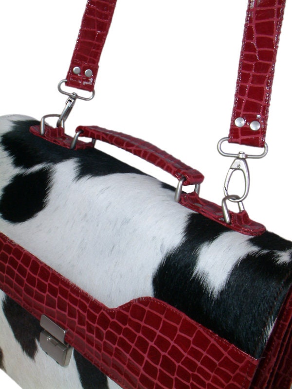 Luxury Vintage Cowhide Leather Shoulder Bag, Handmade Hair On Cowhide Handbag, Colourful Cowhide Purse, Unique Structured Design