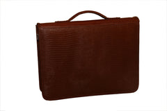 Luxurious Crocodile Print Leather Handbag with Stylish Button Closure & Unique Multi-Colour Design - Professional - Functional Briefcase