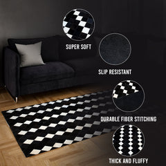 Luxurious Handmade Cowhide Patchwork Rug - Unique Natural Cow Skin Home Decor - Zig Zag Stitching - Genuine Leather Area Rug - Custom Sizes