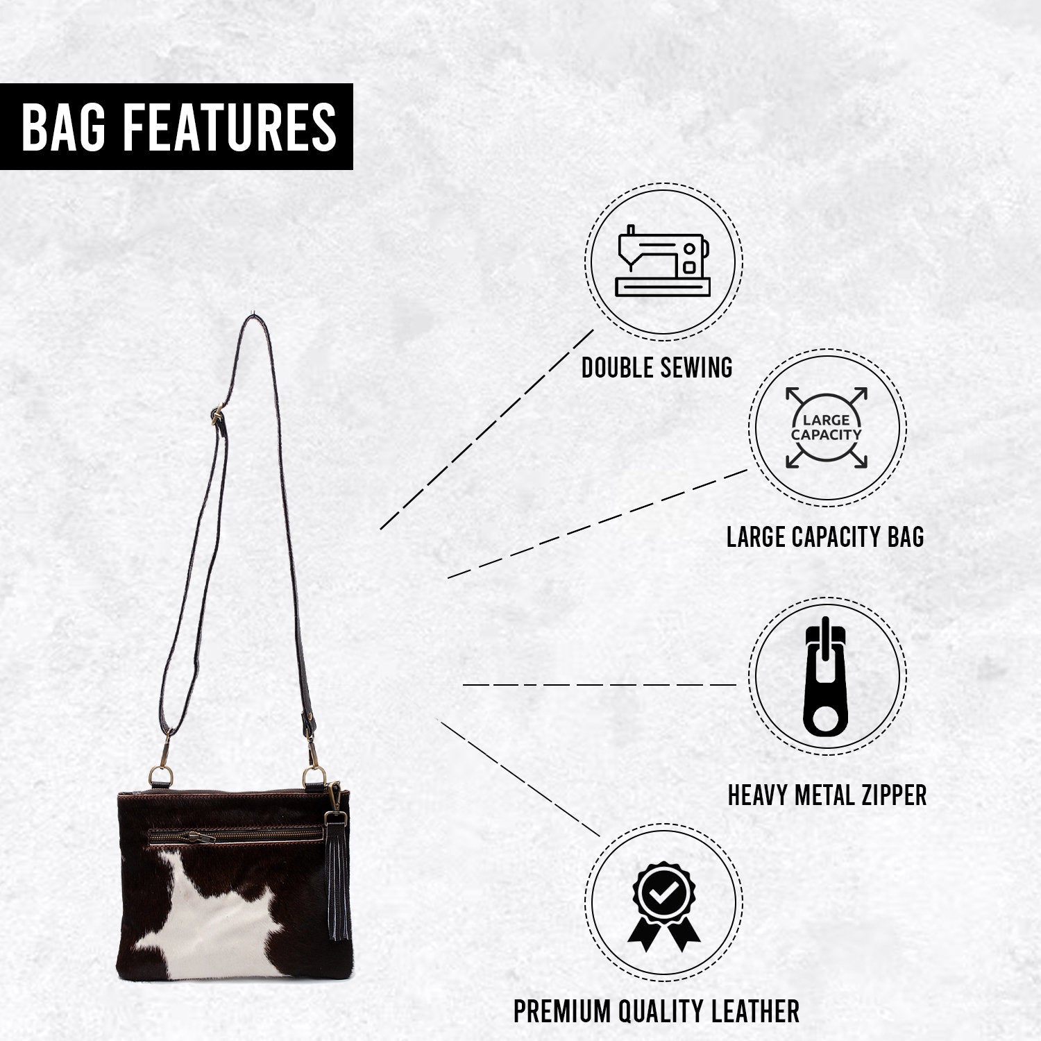 Luxurious Handcrafted Multi-Colour Vegan Leather Cross Body Bag with Adjustable Strap-Gold Hardware and Professional Distressing - Celestial Leather Limited