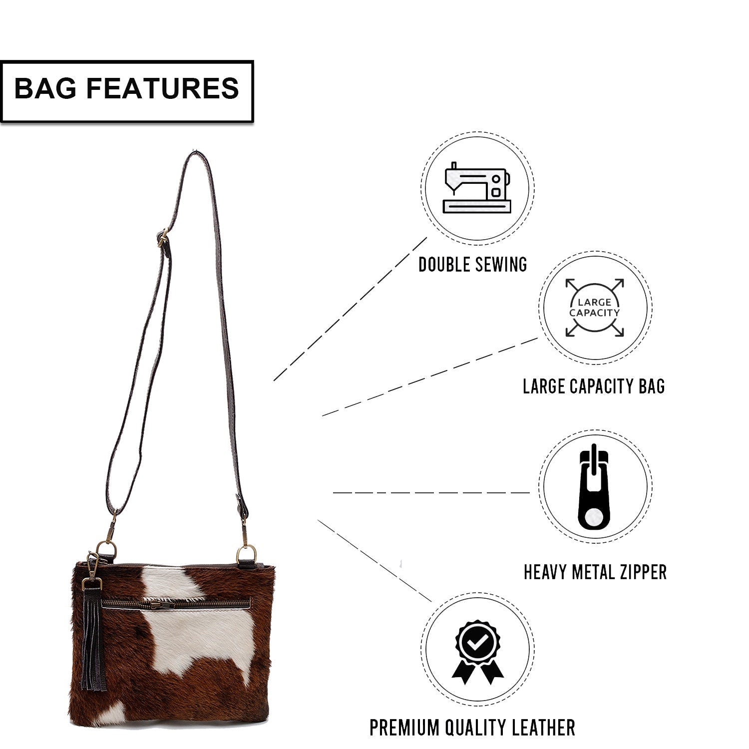 Elegant Handcrafted Vegan Leather Cross Body Bag with Adjustable Strap and Gold Hardware for Her - Celestial Leather Limited